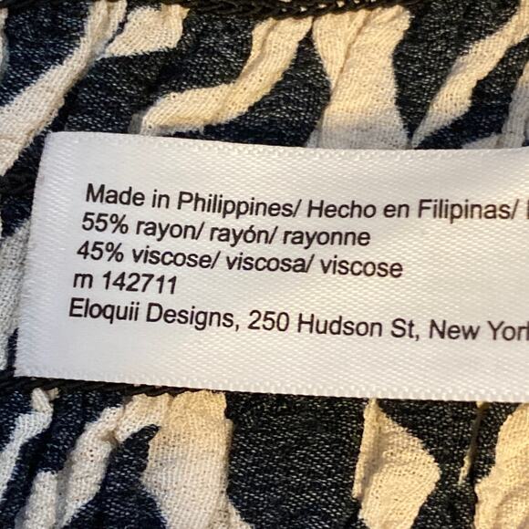 ELOQUII Element Smocked Top Plus Sz 18/20 Animal Print Crop Balloon Sleeve - Picture 9 of 11